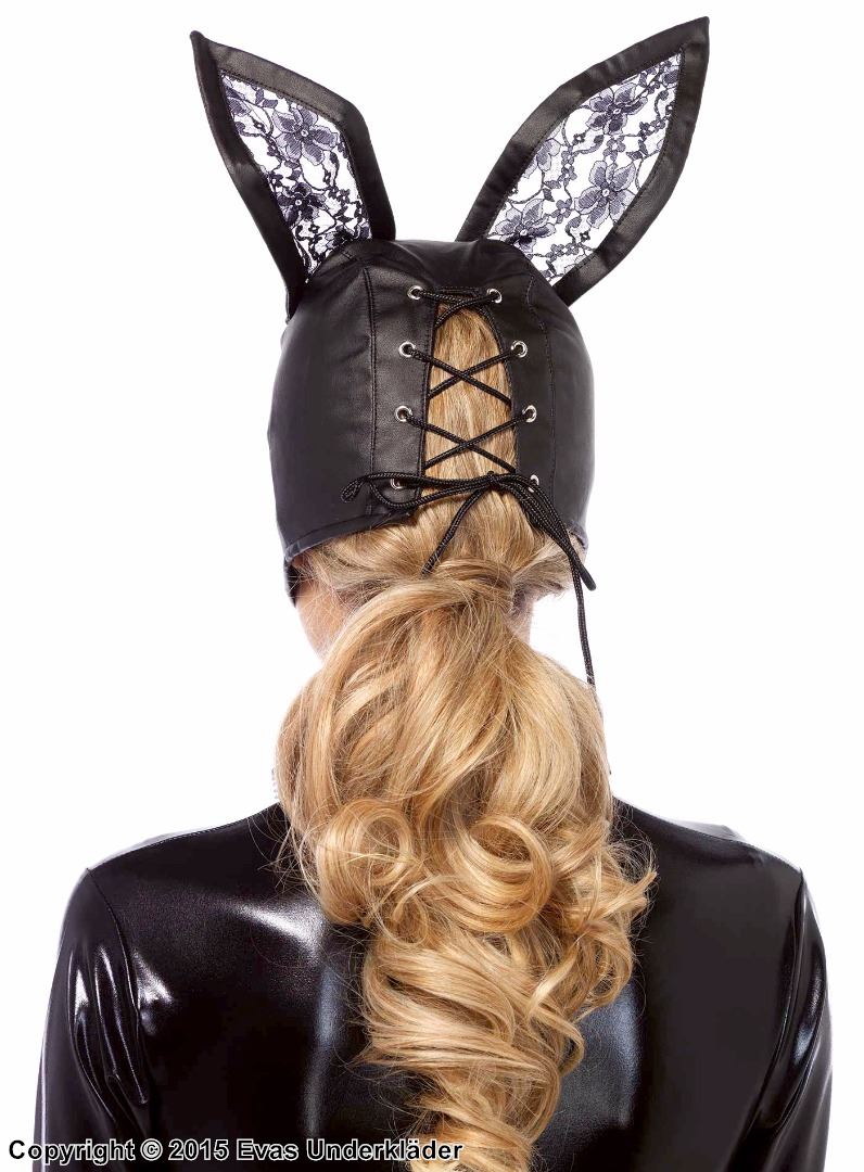 Bunny (woman), costume mask, lace, big ears